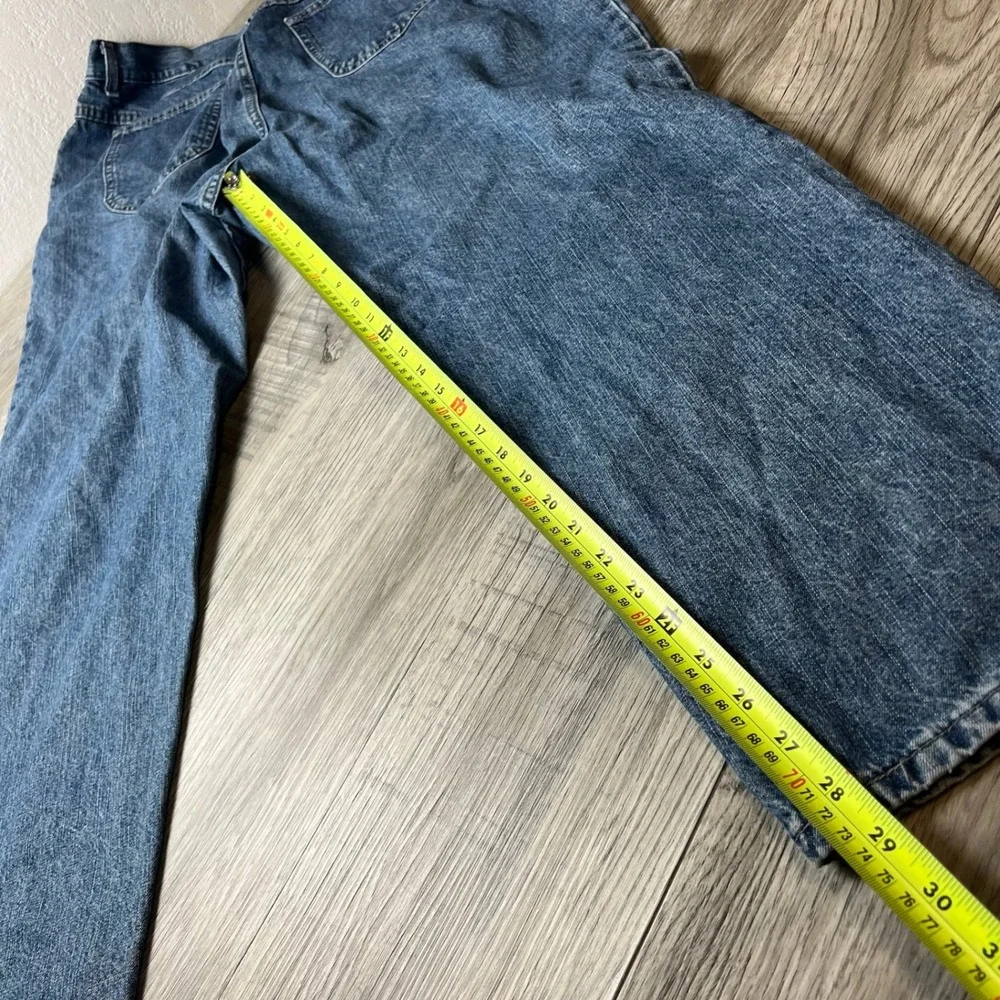 Lee Original Jeans Mens 33x29 Blue Medium Wash Wide Leg Baggy Denim Pants